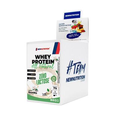 Imagem de Whey Protein Zero Lactose All Natural 30g Baunilha - Display 10 Sachês NewNutrition-Unissex