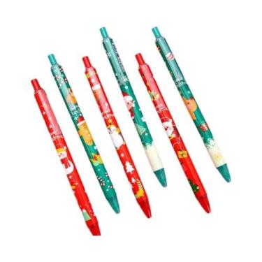 Imagem de Canetas Gel Temáticas De Natal Multicoloridas Ponta De 0,5mm 6 Peças D