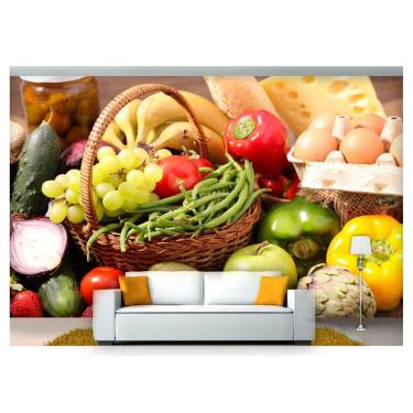 Imagem de Papel De Parede Frutas Vegetais Sacolão 3D Al159