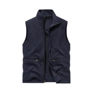 Imagem de Colete De Pesca Masculino De Couro Quente Para Outono/Inverno, Confort