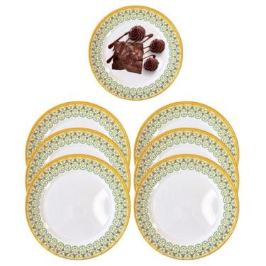 Imagem de Jogo 4 Pratos Raso em Melamina Decorado 20cm - Fx