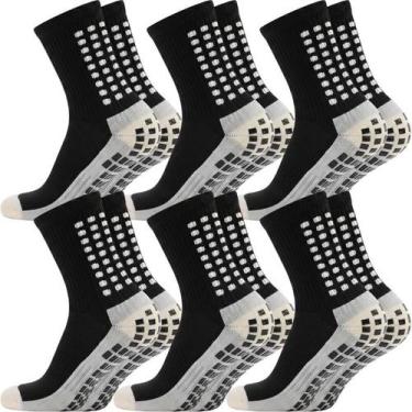 Imagem de Meia Antiderrapante Esportiva Treino Futebol - Prosocks, Preto, 6 unid