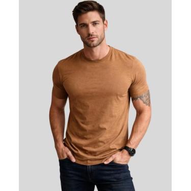Imagem de Camiseta Masculina Slim 100 Algodão Malha Premium Conforto Dia a Dia L