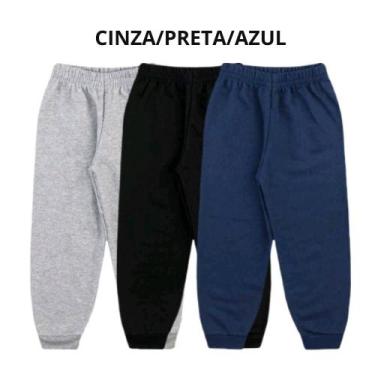 Imagem de Kit 3 Calças Moletom Peluciado Algodão Infantil Juvenil Inverno 4 ao 1