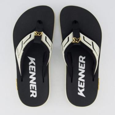 Imagem de Chinelo Kenner Kivah Full Force II Preto e Branco, 42