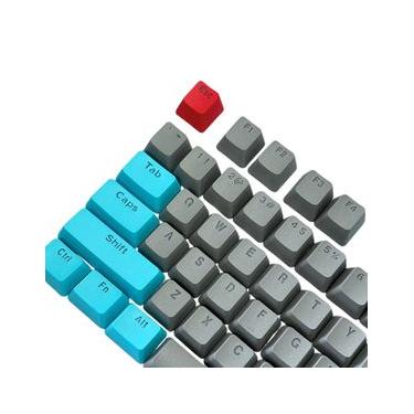 Imagem de Kit Keycaps PBT Double Shot - Azul, Cinza e ESC Vermelha