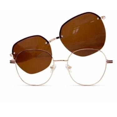 Imagem de Óculos de Grau com Clip On Solar Magnético 2 em 1 Proteção UV-Unissex