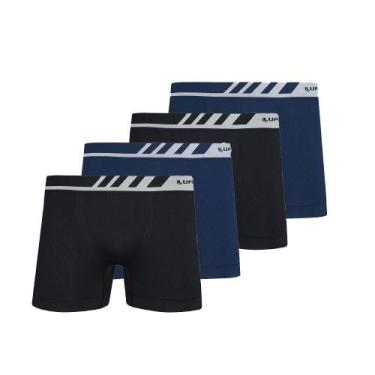 Imagem de Combo 4 cueca kids microfibra infantil lupo sem costura, G, Preto com 