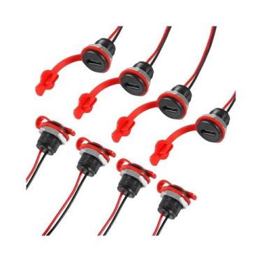 Imagem de Conector Fêmea Tipo-C À Prova d'Água 8 Peças 2 Pinos 3A USB-C Para Car