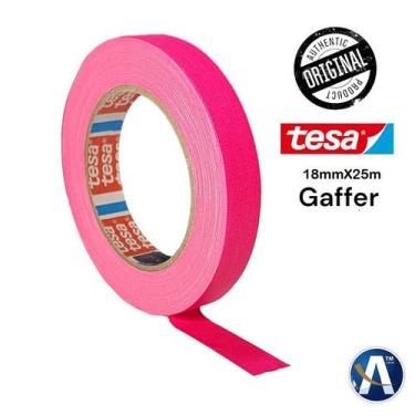 Imagem de Fita Tecido Gaffer Tape Tesa 18mm x 25m Rosa Fluorescente - Ideal para