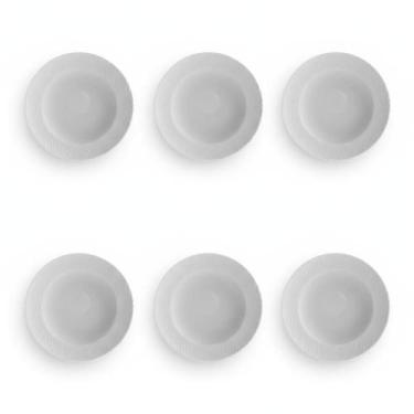 Imagem de Kit 06 Prato Fundo Sopa Linha Relevo Dunas Germer Porcelanas, Cinza