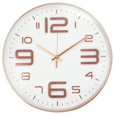 Imagem de Relógio Parede Moderno 30cm Silencioso Estilo Minimalista com Números 