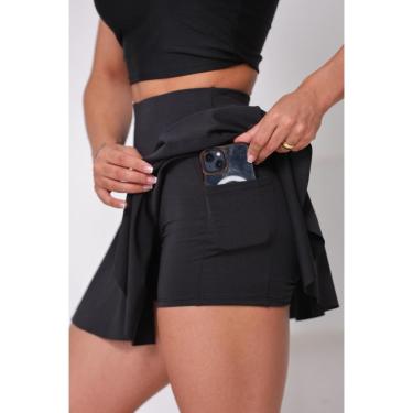 Imagem de Short Saia Babado Com Bolso Funcional Conforto para Treino e Corrida Em Suplex WOLFOX-F...