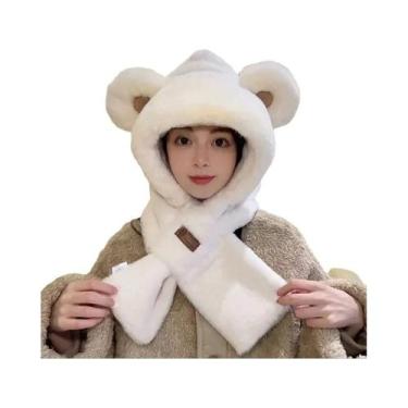 Imagem de Cachecol Feminino De Inverno Quente Com Capuz, Aquecedor De Pescoço Fo
