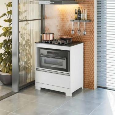 Imagem de Balcão para Cooktop e Forno NT 3110 1 Porta Branco New e Tampo Granito