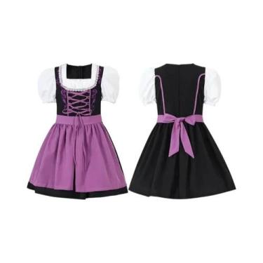 Imagem de Vestido Infantil Alemão Dirndl Para Meninas, Fantasia De Empregada Okt