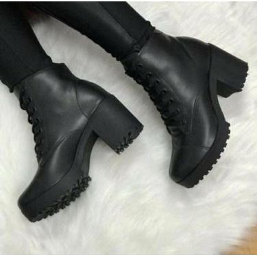 Imagem de Bota Feminina Cano Médio material sintético Preto - Helena Shoes , 38