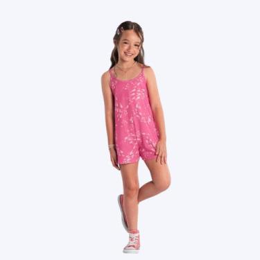 Imagem de Macaquinho Estampado Infantil Menina Brandili 26663 Rosa, Rosa, 10
