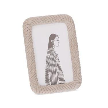 Imagem de Porta Retrato Decorativo em Espiral 10x15cm para Fotos em Poliresina Bege com Vidro Mart
