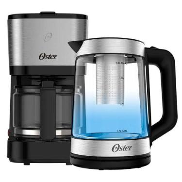 Imagem de Kit Chaleira Elétrica Oster Tea 1,8L E Cafeteira Inox Compacta 0,75L 2