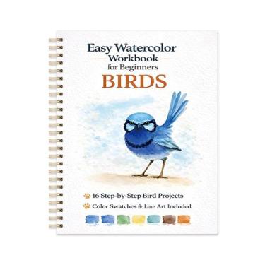 Imagem de Caderno de Aquarela Pássaros 24 x 19 cm 16 Projetos - Marca Própria