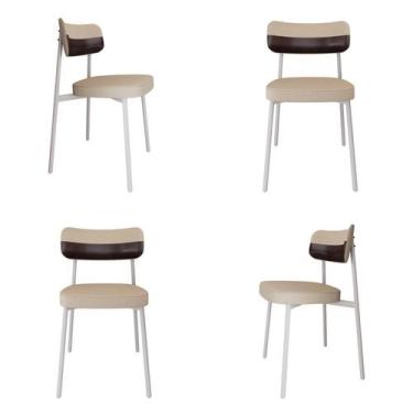 Imagem de Cadeira Alloa Fixa com 4 Pés 50 x 44,7 x 83,8 cm com 4 Unidade Bege/Ar