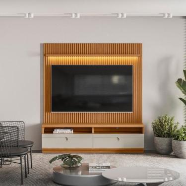 Imagem de Rack com Painel Ripado para TV até 75 Polegadas com LED MDF 180CMX198C