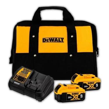 Imagem de Kit com 2 Baterias 5Ah Dewalt Modelo DCB205C2K 1 Carregador e 1 Bolsa 