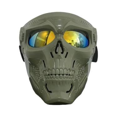 Imagem de Máscara Retrô De Caveira Para Motocicleta Harley, À Prova De Vento E P