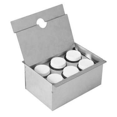 Imagem de Porta Tempero com Tampa Inbox Inox 197x95x157 mm 4334 Masutti Copat, 1