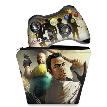 Imagem de Capa Case e Skin Adesivo Xbox 360 Controle - Left 4 Dead 2