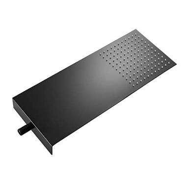 Imagem de Torneira para banheira de alta pressão quadrada em aço inoxidável cromada, preta