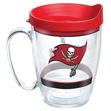 Imagem de Tervis Feito nos EUA Copo isolado NFL Tampa Bay Buccaneers de parede dupla mantém as bebidas frias e quentes, caneca de 473 ml, tradição