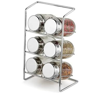 Imagem de Porta Condimentos de Aço Inox e Vidro Elegance Forma 7 Peças