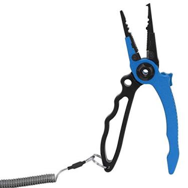 Imagem de Alicate de pesca com travamento automático, alicate de controle de pesca, liga de alumínio para uso externo Adulto crianças mar/pesca fresca equipamento de pesca amante de pesca(azul)