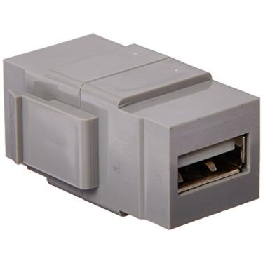 Imagem de Leviton Conector USB QuickPort 40835-G, alimentado, cinza