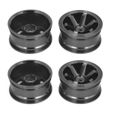 Imagem de Aro da roda RC, fácil de instalar 1/10 RC Car Wheel Rim para 1/10 RC Car para RC Drift Car(Cinco falavam preto)
