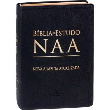 Imagem de Biblia de Estudo Lt Normal NAA Capa Couro Luxo | Preta