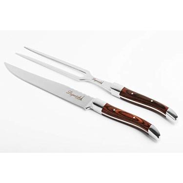Imagem de Conjunto com 1 Faca para Trinchar e 1 Garfo Ultra Premium em Inox 32cm Laguiole