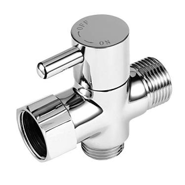 Imagem de SOMDARHK Adaptador T para bidê - Adaptador T de latão com válvula de corte, conector T de 3 vias 7/20.3 cm 15/40.6 cm 1/5.1 cm adaptador de válvula T à prova de vazamento para pulverizador de bidê de