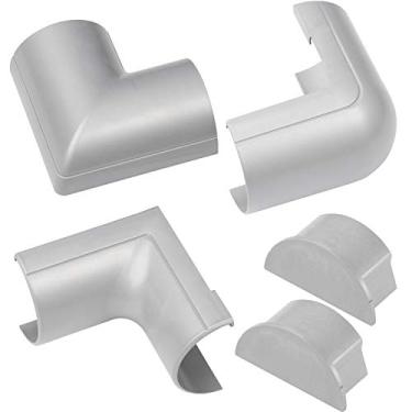 Imagem de Acessórios para passarela de cabos em linha D | Junte-se a vários canais de capas de cabo em linha D | Pacote com acoplador e conector, Cinza, Maxi (Large)