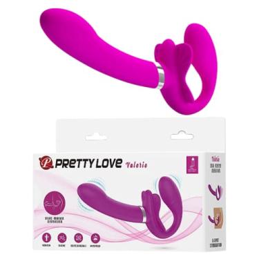 Imagem de Pretty Love Valerie Strapless Vibrador Duplo Borboleta Dildo Strapon
