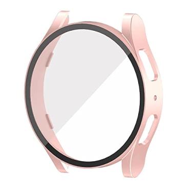 Imagem de Capa Case com Pelicula de Vidro 3D para Samsung Galaxy Watch 5 40mm Sm-R900 e Sm-R905 - Marca LTIMPORTS (Rosa Areia)