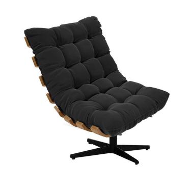 Imagem de Poltrona Giratória Costela Suede Preto