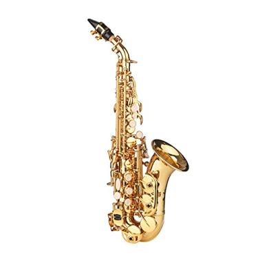 Imagem de ERYUE Saxofone Bb Soprano Laca Dourada Latão Sax Com Estojo De Instrumento Boquilha Alça De Pescoço Escova De Pano De Limpeza Para Músicos Iniciantes