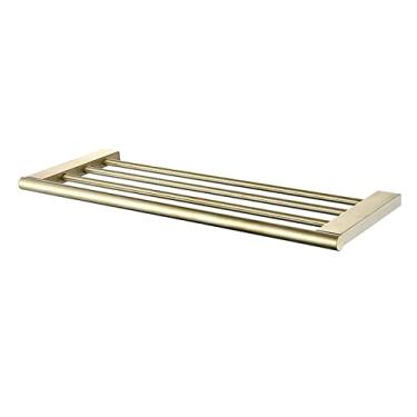 Imagem de Suporte de plataforma de telefone de papel dourado escovado suporte de barra de toalha prateleira saboneteira copo de escova de dentes suporte de escova de banheiro acessórios de banheiro, toalheiro A