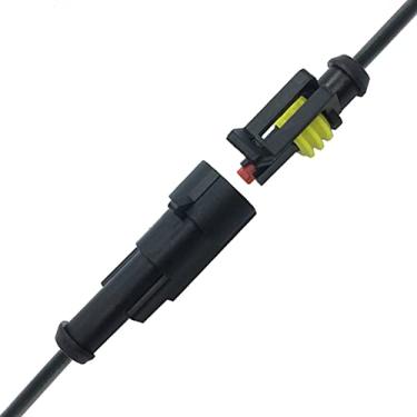 Imagem de YETOR Conector de 1 pino, conector elétrico à prova d'água para carro, plugue de 1 pino conectores de fio elétrico automático com fio 16 AWG Marine para carro, caminhão, barco e outras conexões de fio. (pacote com 10)