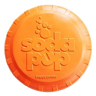 Imagem de SodaPup Flying Disc Top – Brinquedos interativos para cães – Brinquedos para cães resistentes – Brinquedos para cães fortes – Brinquedos para cães – Laranja – Grande