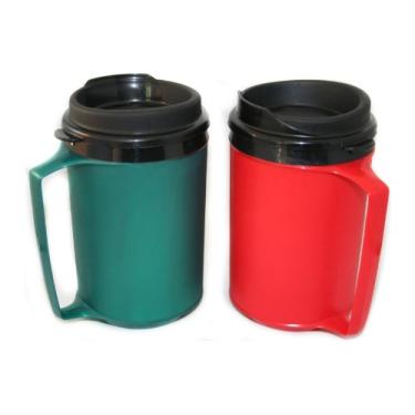 Imagem de Canecas de café GAMA Electronics 2 ThermoServ com espuma isolada 340 g (1) Verde e (1) Vermelho