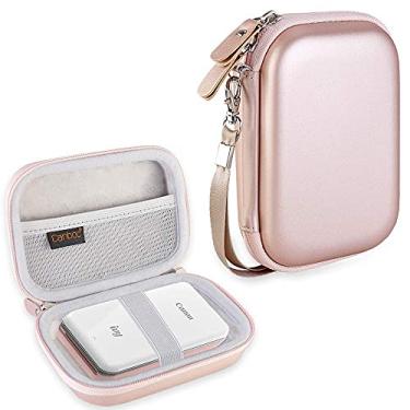 Imagem de Canboc Capa rígida para Canon Ivy Mini/Canon Ivy 2 Mini/Canon Ivy CLIQ+2 CLIQ 2 CLIQ+ Impressora fotográfica móvel Bluetooth sem fio Impressora Instantânea, bolsa de malha para papel fotográfico e cabo, ouro rosa
